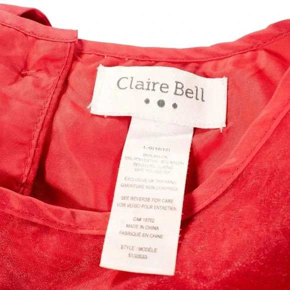 Claire Bell Girl's Red Dress Size Large - Picture 3 of 3